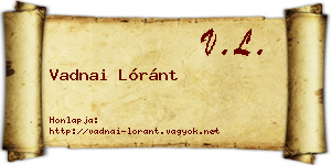 Vadnai Lóránt névjegykártya